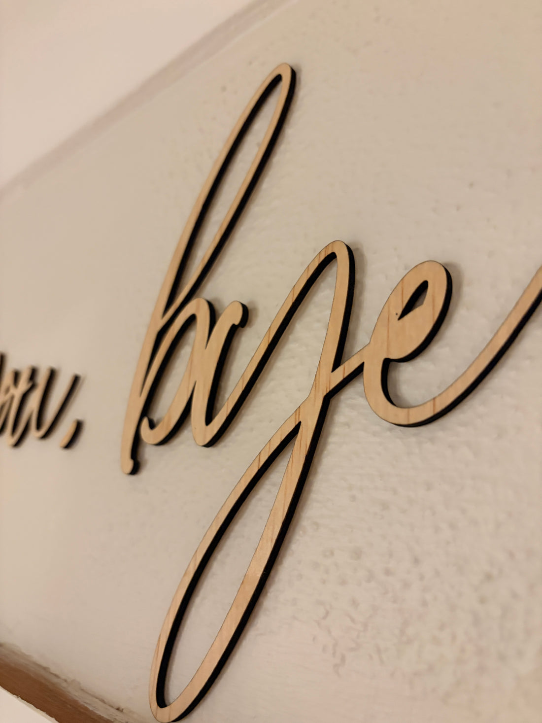 “Love you, bye” wooden wall art