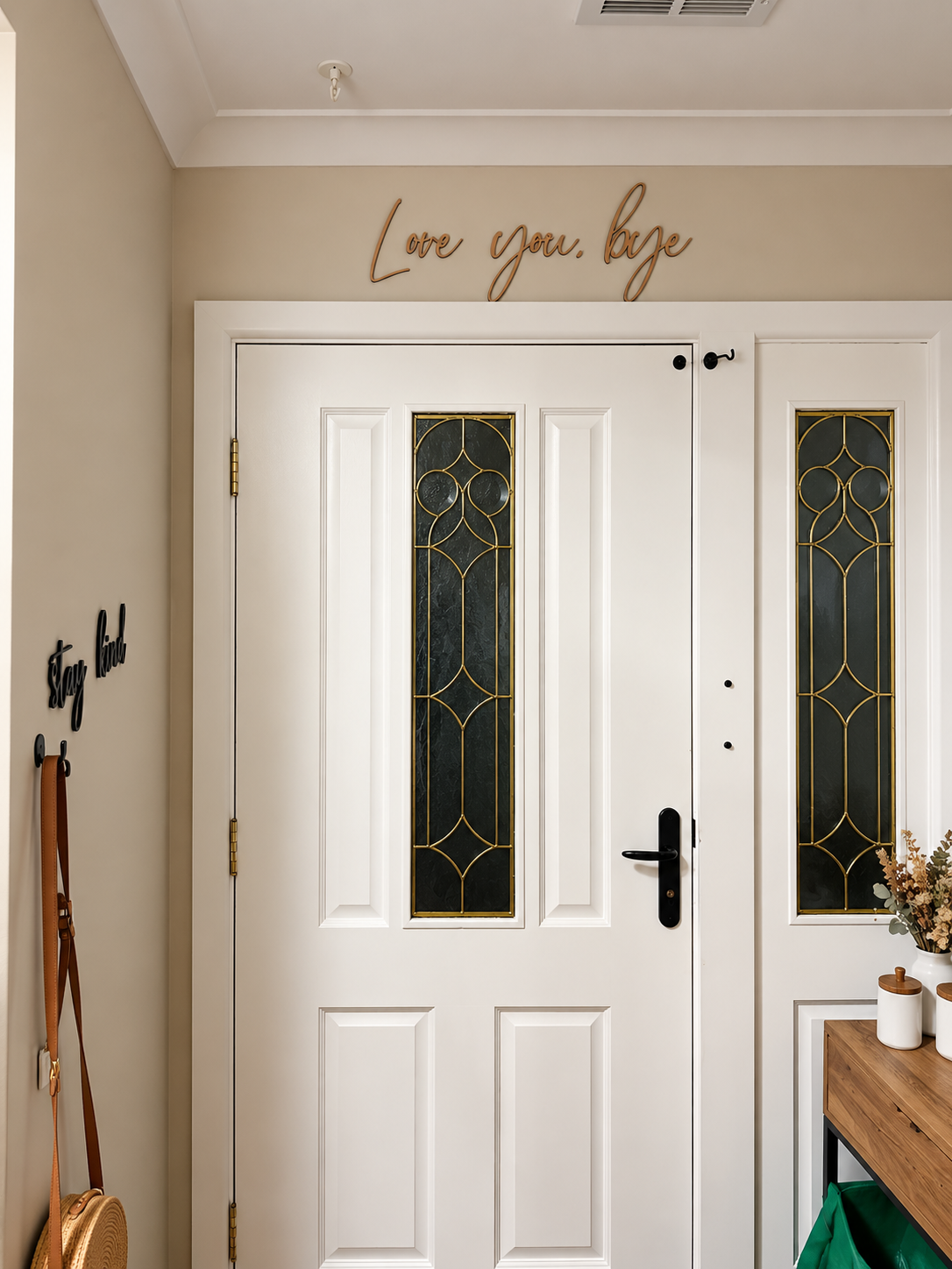 “Love you, bye” wooden wall art