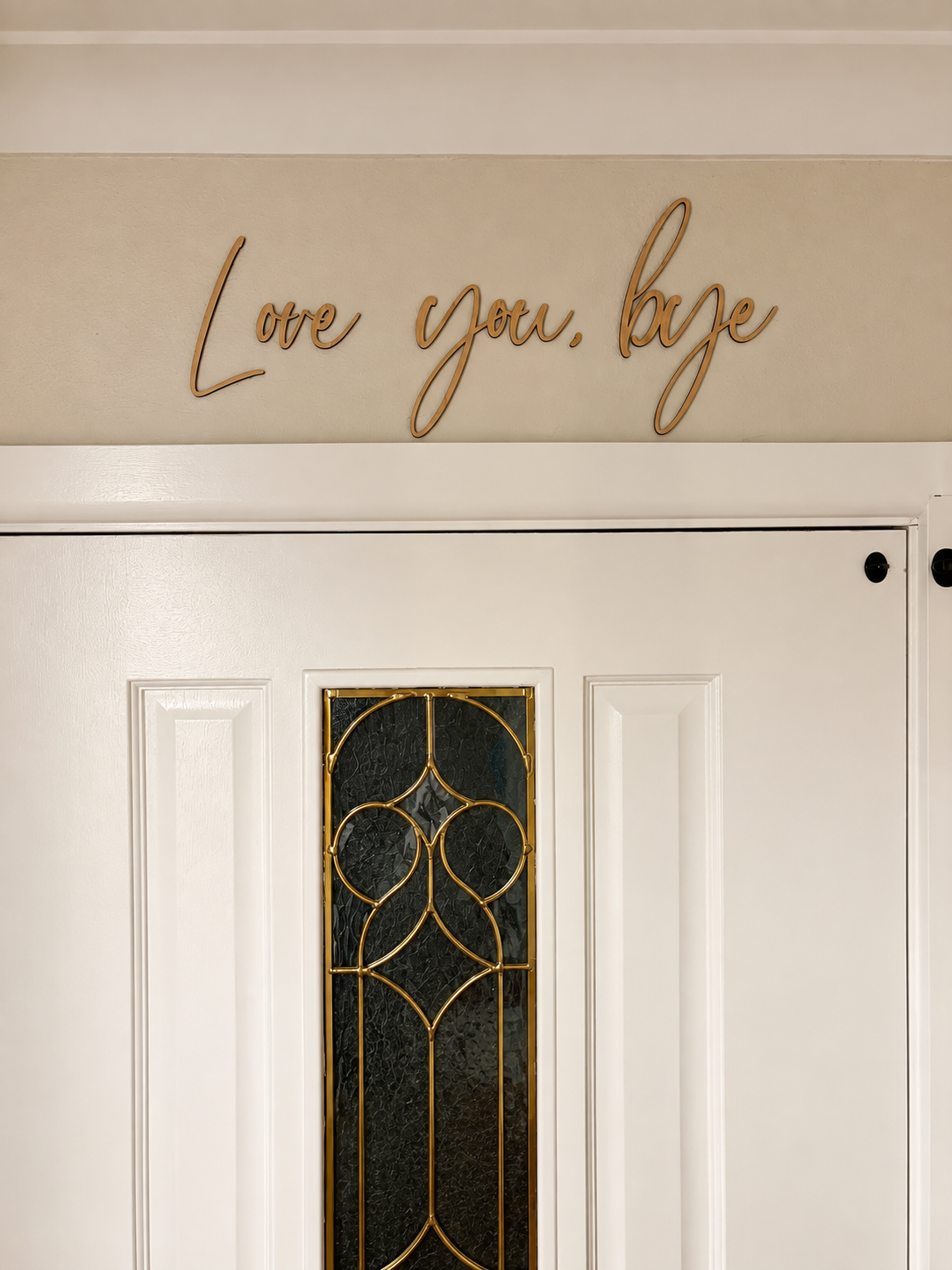 “Love you, bye” wooden wall art