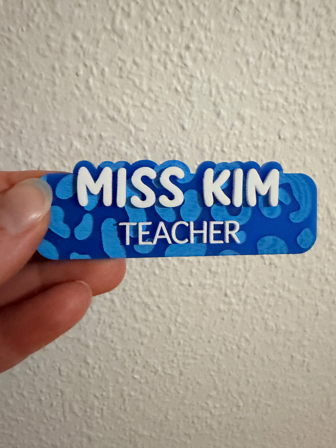 Personalised Leopard Print Name Badge