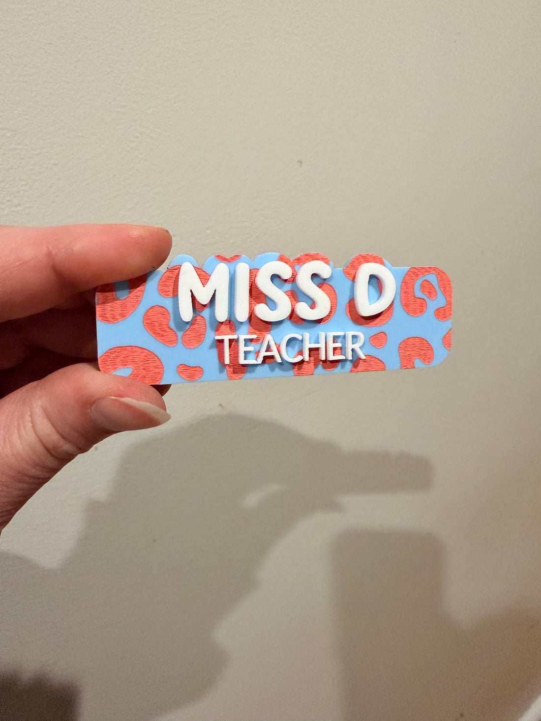 Personalised Leopard Print Name Badge
