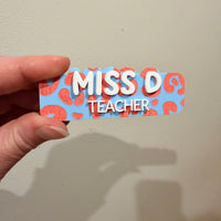 Personalised Leopard Print Name Badge