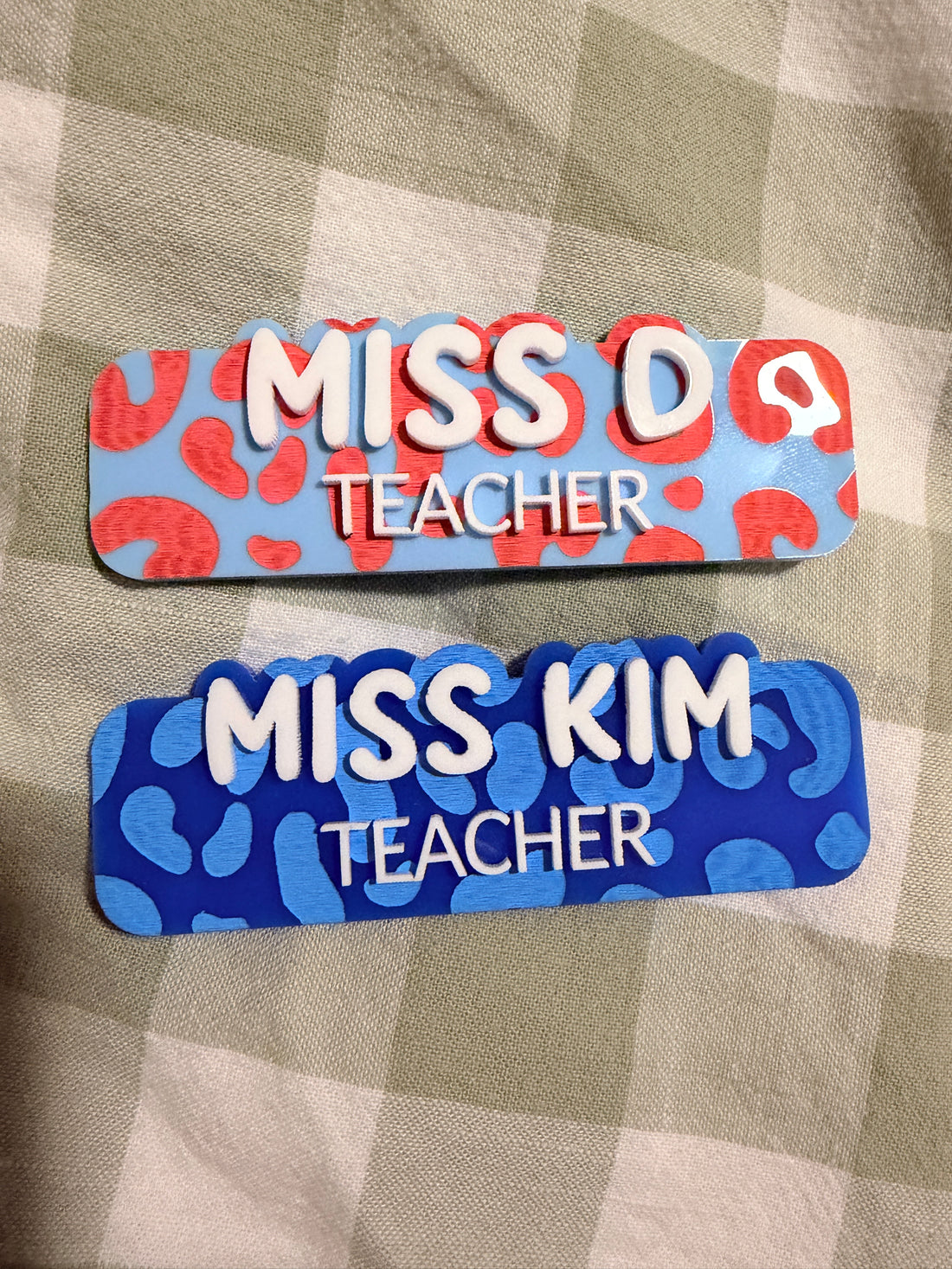 Personalised Leopard Print Name Badge