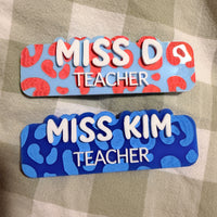 Personalised Leopard Print Name Badge