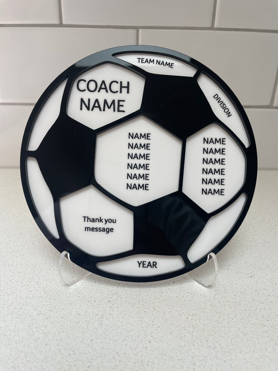 Custom Football (Soccer) Coach Gift – Coach Appreciation Plaque