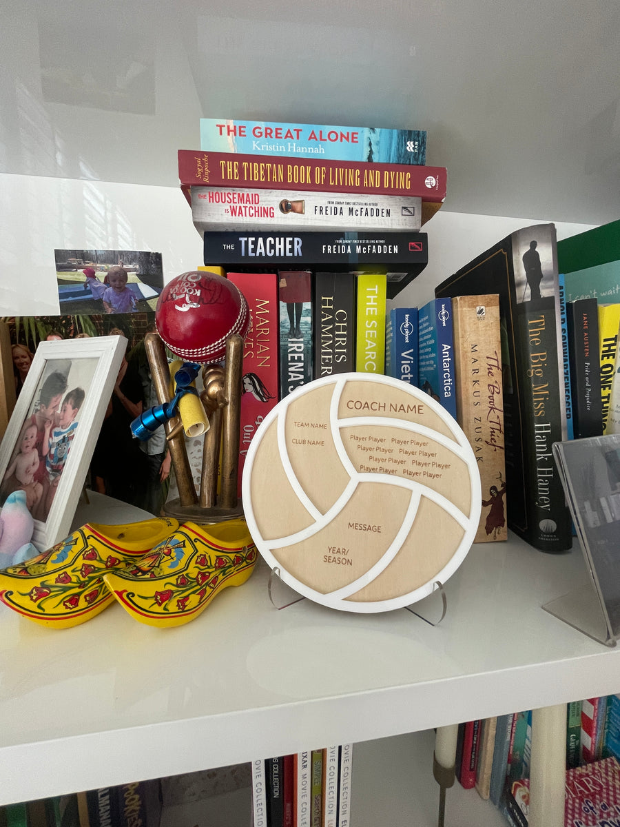 Personalised Netball Coach Appreciation Plaque (wood & acrylic)– A Heartfelt Thank You Gift
