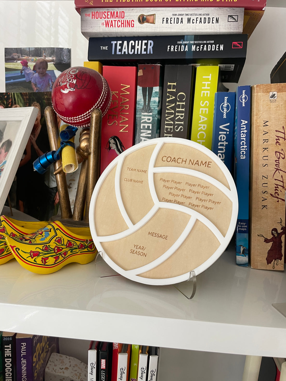 Personalised Netball Coach Appreciation Plaque (wood & acrylic)– A Heartfelt Thank You Gift