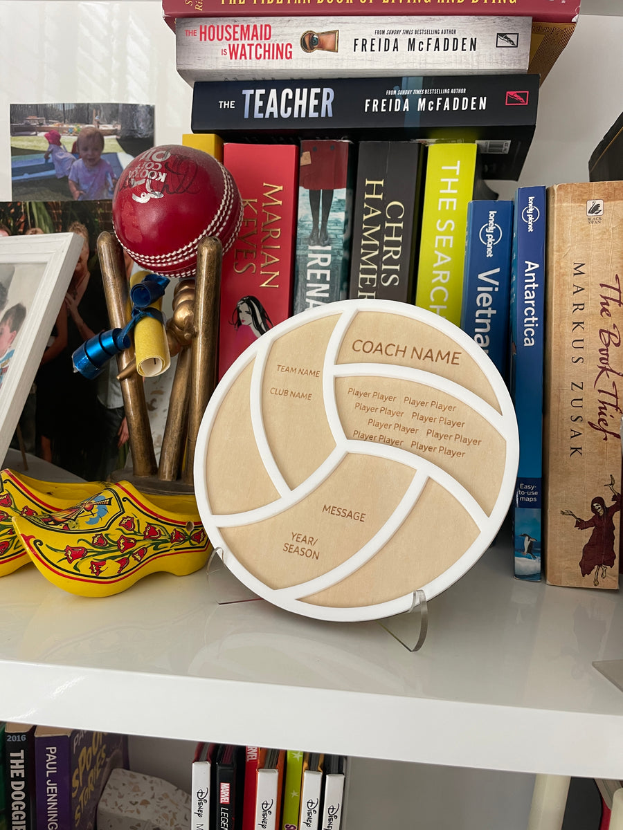 Personalised Netball Coach Appreciation Plaque (wood & acrylic)– A Heartfelt Thank You Gift