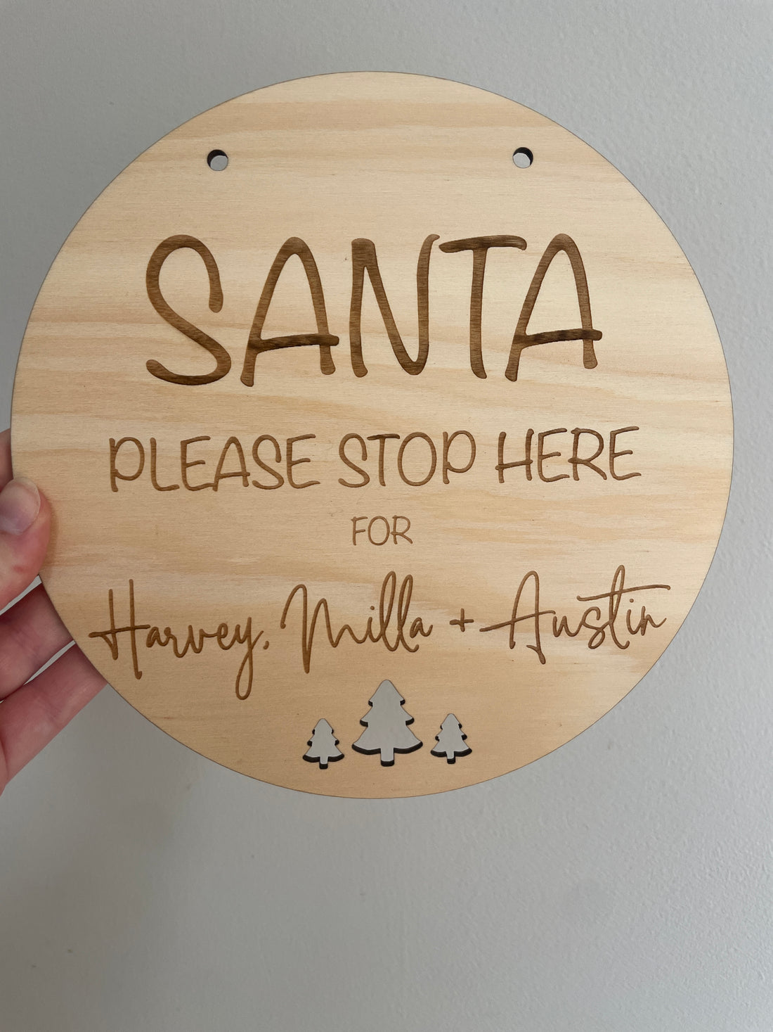 Personalised ‘Santa stop here’ door sign