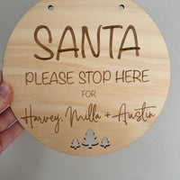 Personalised ‘Santa stop here’ door sign