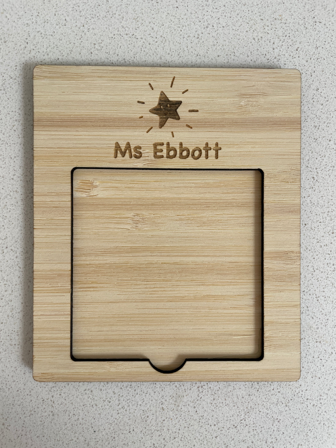 Personalised Bamboo Sticky Note Holder