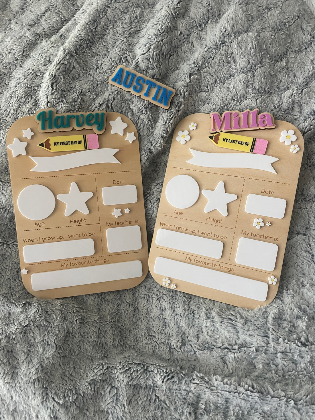 First and Last Day of School Boards - Daisies or Stars (Interchangeable name)