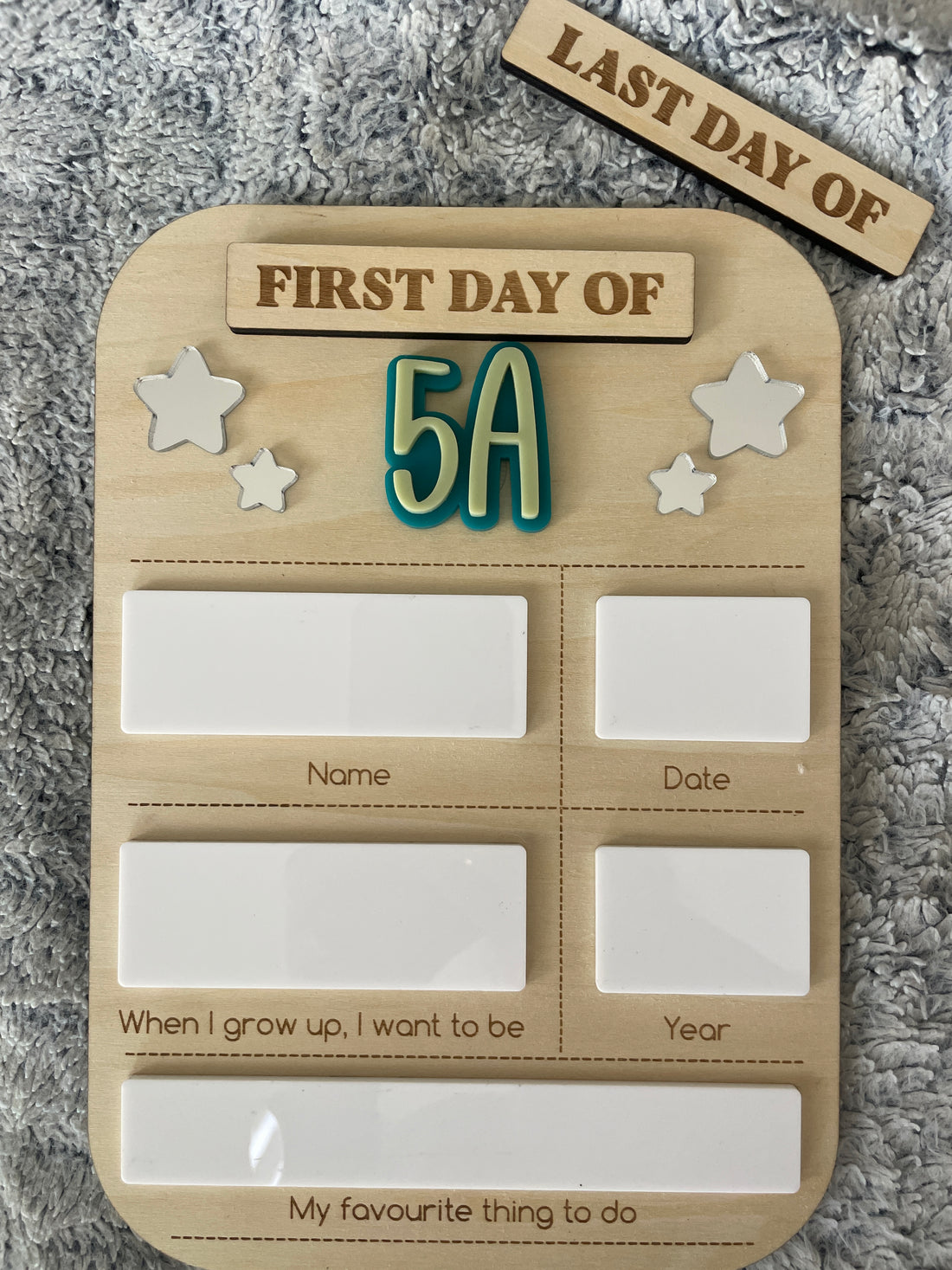 Classroom First & Last Day Board