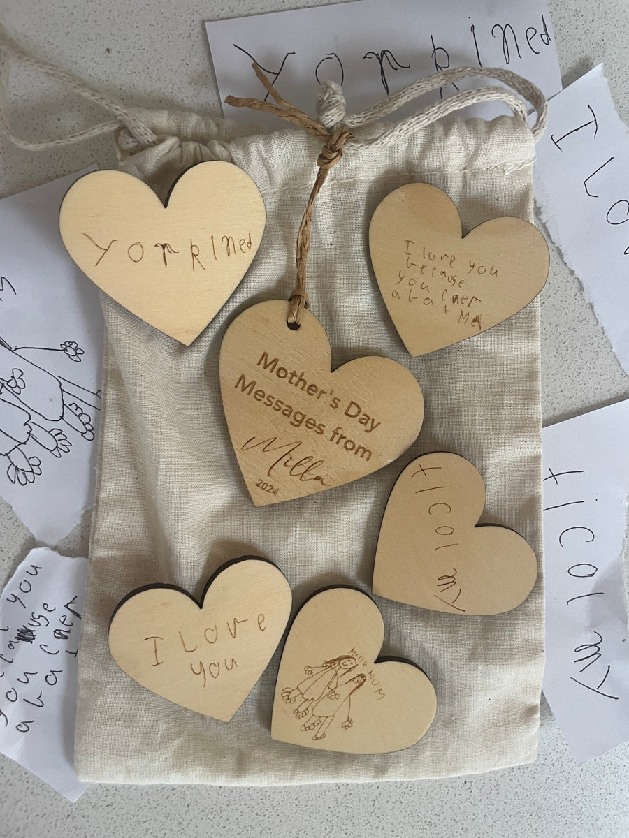 Personalised Hand Drawn or Written “Mother’s Day Messages”(x5 plus bag and disc)