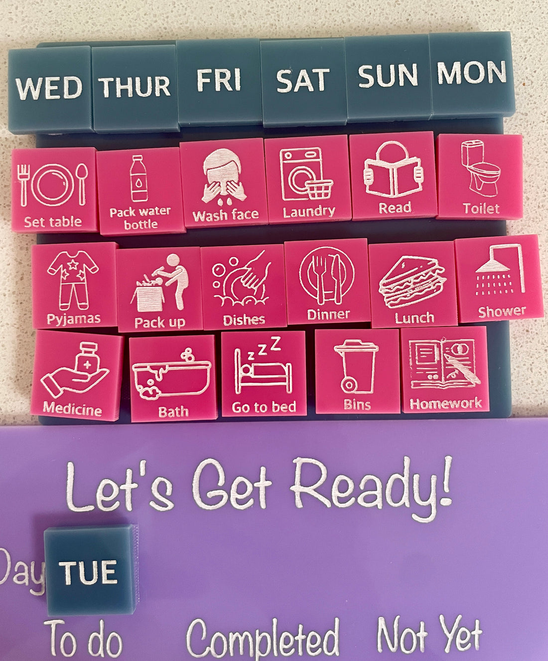 Additional Let’s Get Ready Visual Board Tiles – Emma Jae Custom Laser ...