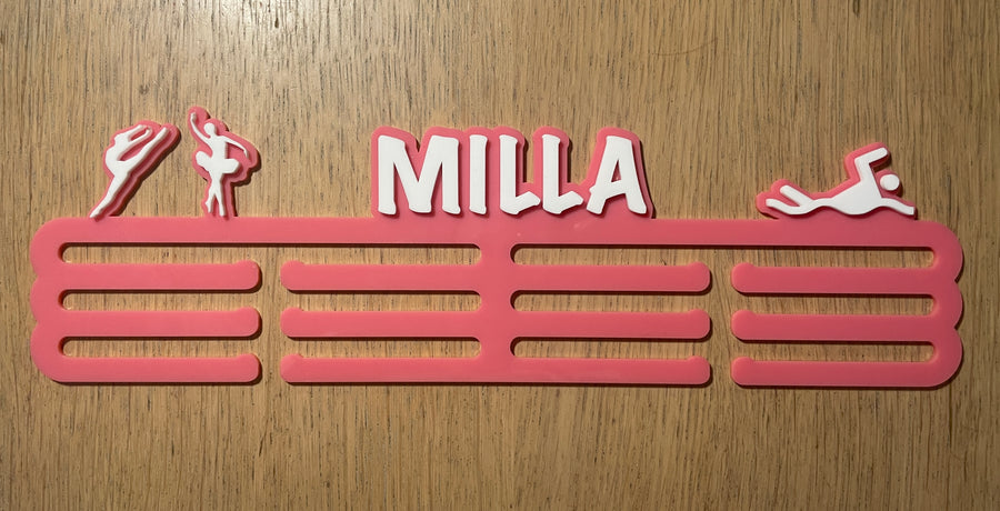 Personalised 12 stem medal hanger