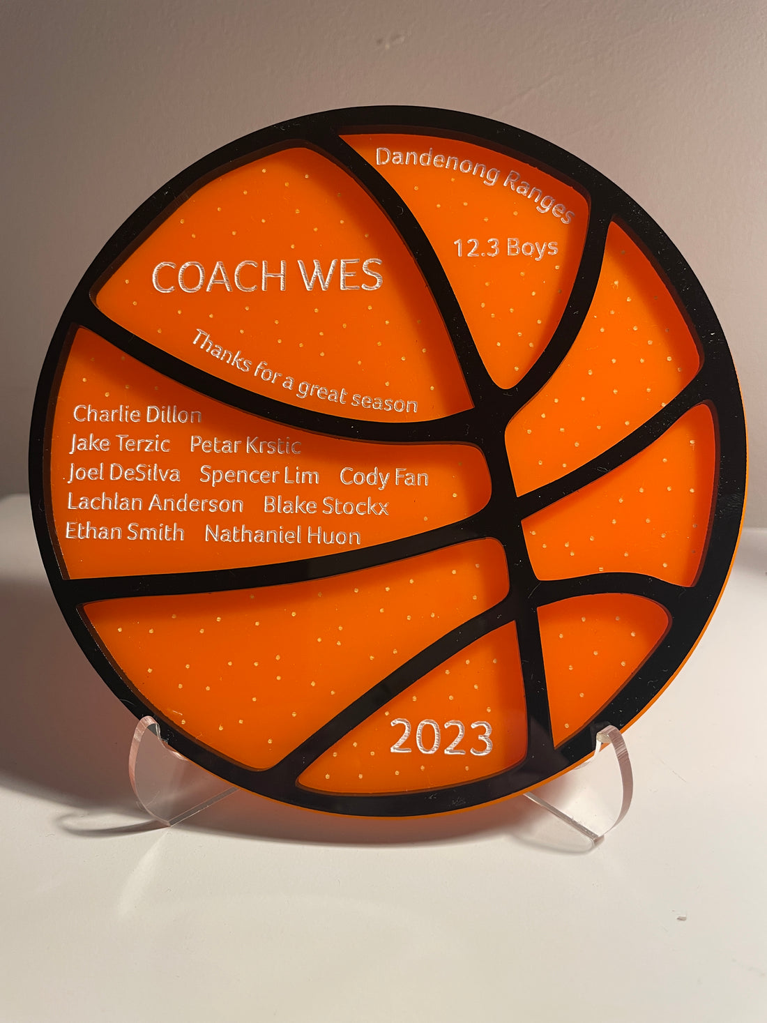 Basketball Coach Thank You Plaque