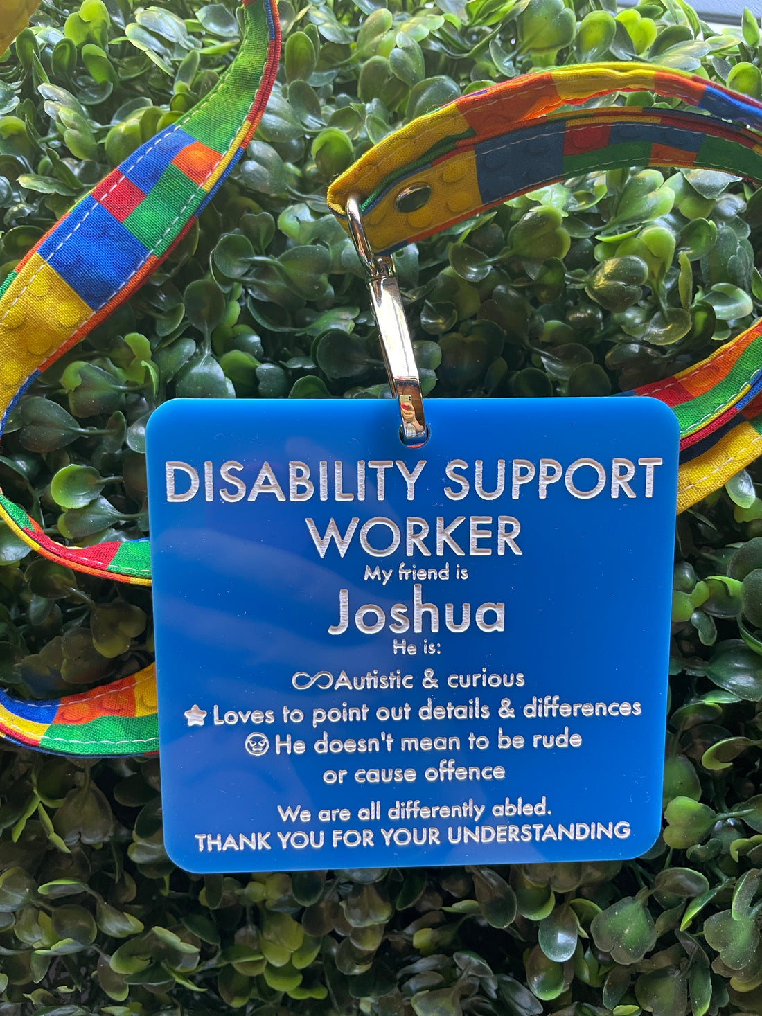 Disability Support Worker tag & lanyard