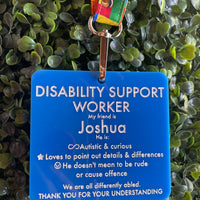 Disability Support Worker tag & lanyard