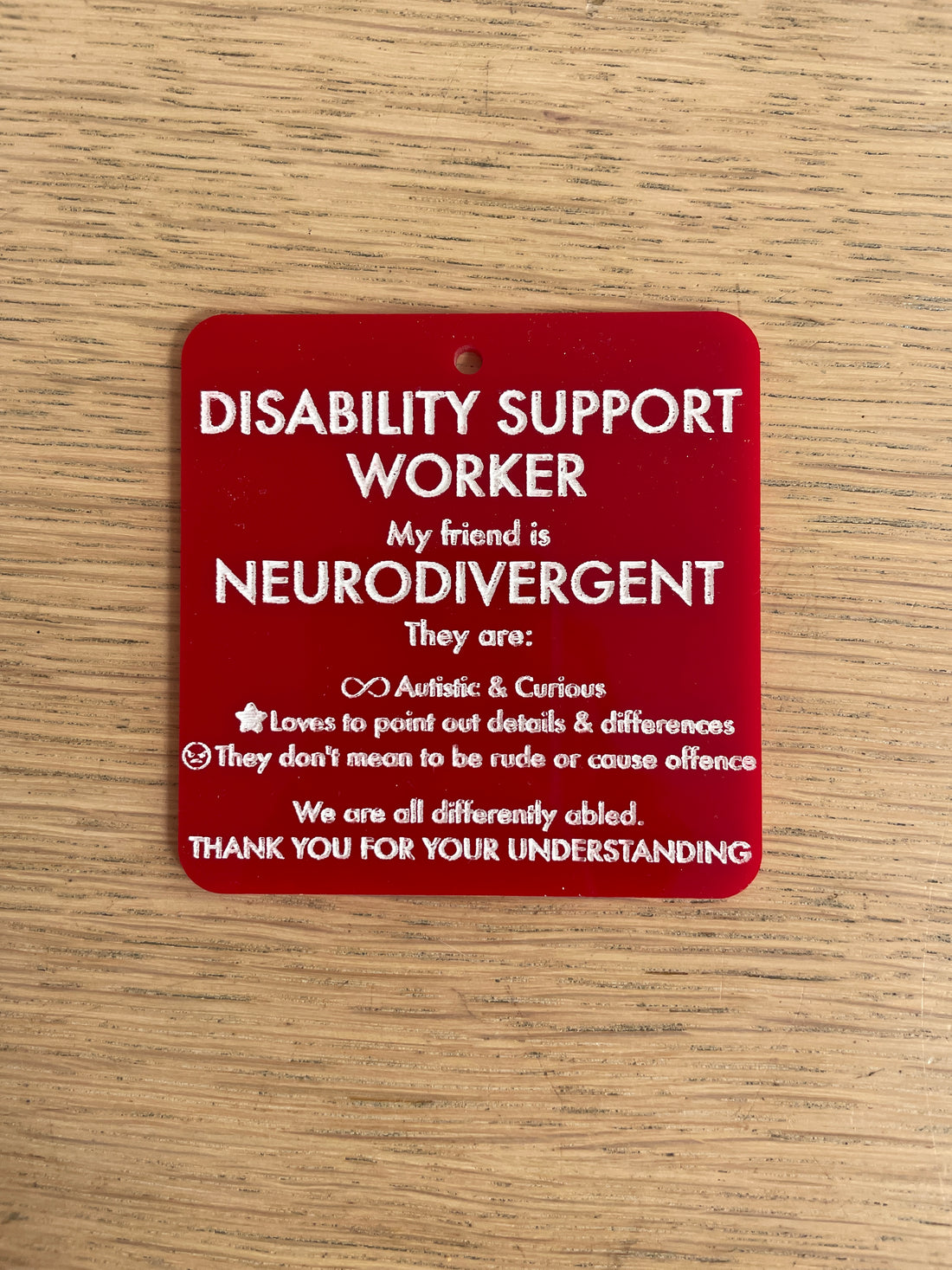 Disability Support Worker tag & lanyard