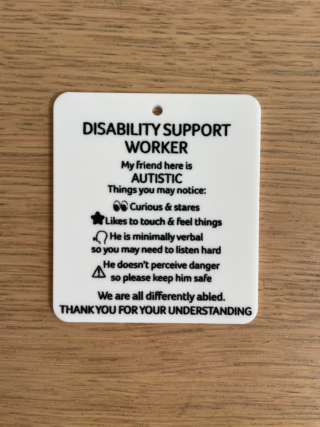 Disability Support Worker tag & lanyard