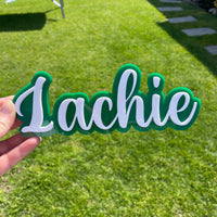 Personalised double layered name sign SMALL 7.5cm high - FREE SHIPPING