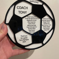 Soccer Coach Thank You Plaque