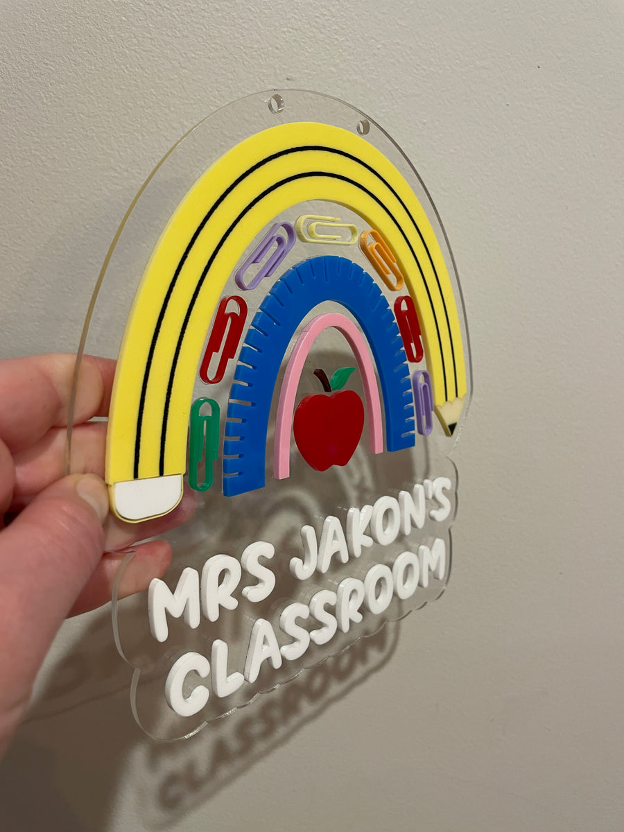 Acrylic Classroom Sign - Stationary Design