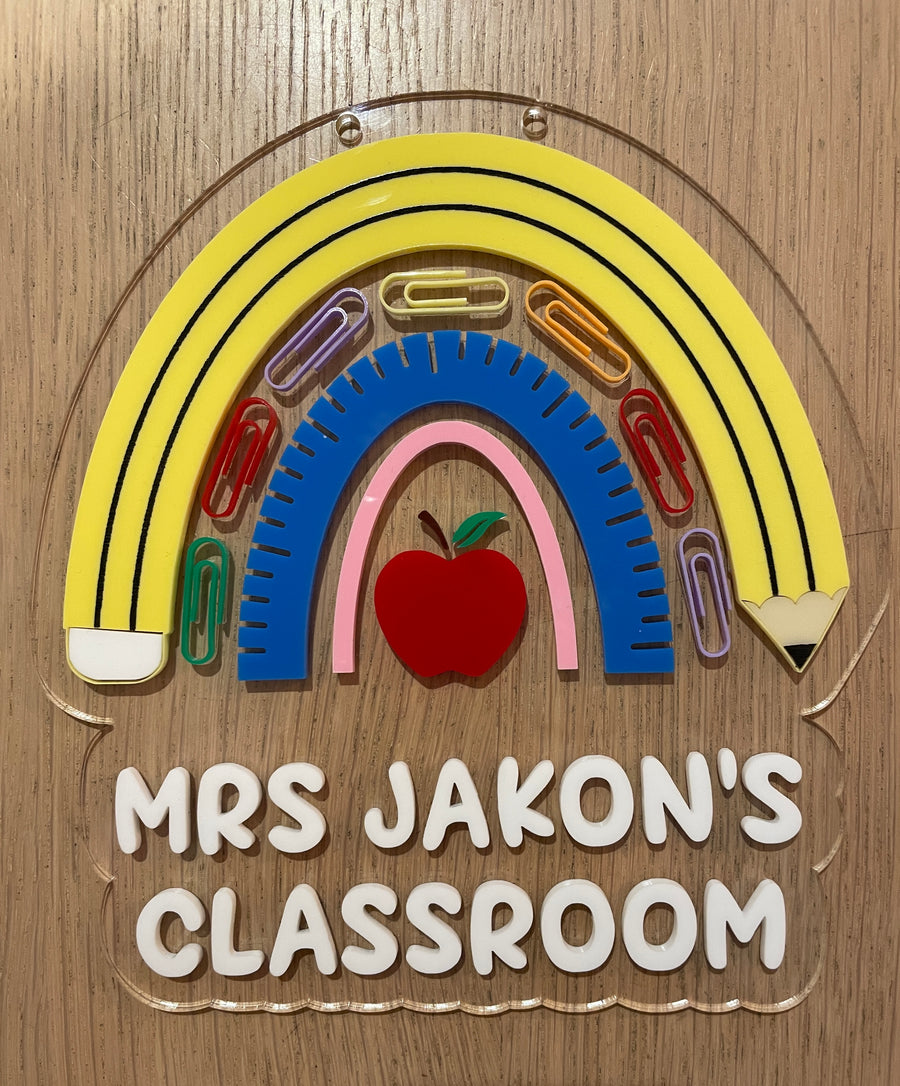 Acrylic Classroom Sign - Stationary Design