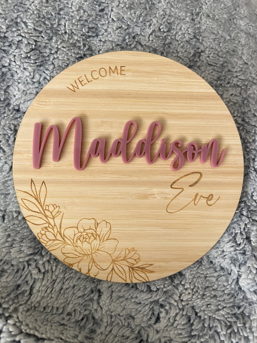 Personalised Newborn Welcome Sign – Maddison Eve Design