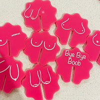 ‘Bye Bye Boob’ Mastectomy Party Pink Drink Tags