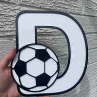 Initial Sport Wall Art – Custom Double-Layered Acrylic for Kids