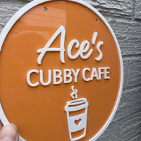 Personalised ACRYLIC Cubby Cafe Sign