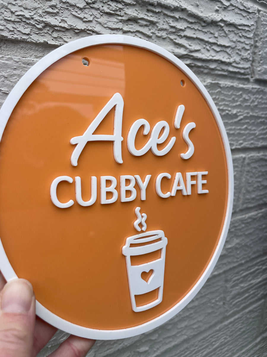 Personalised ACRYLIC Cubby Cafe Sign