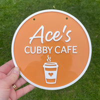 Personalised ACRYLIC Cubby Cafe Sign