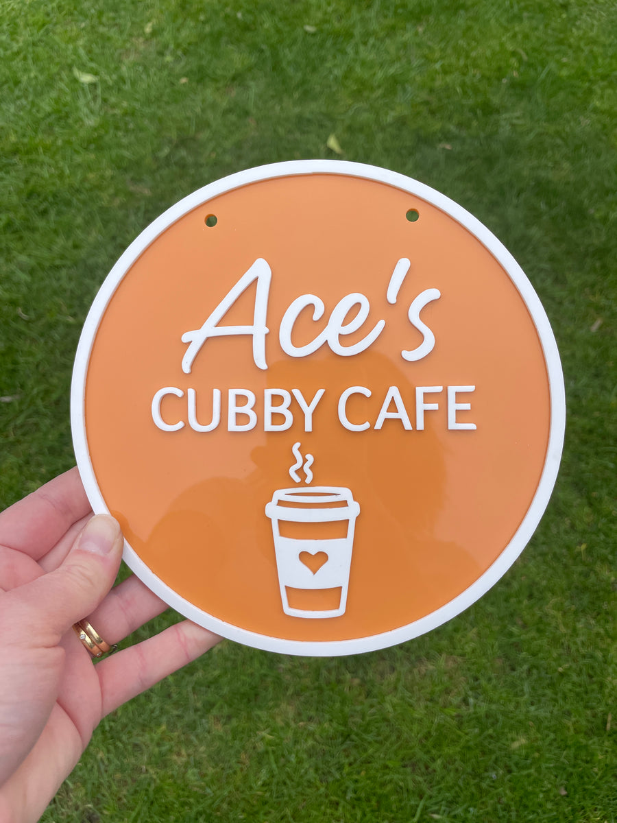 Personalised ACRYLIC Cubby Cafe Sign