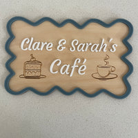 Cafe Sign - Curly Rectangle (20x13cm)