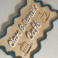 Cafe Sign - Curly Rectangle (20x13cm)