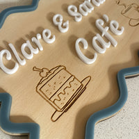 Cafe Sign - Curly Rectangle (20x13cm)