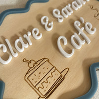 Cafe Sign - Curly Rectangle (20x13cm)