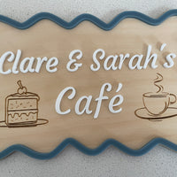 Cafe Sign - Curly Rectangle (20x13cm)