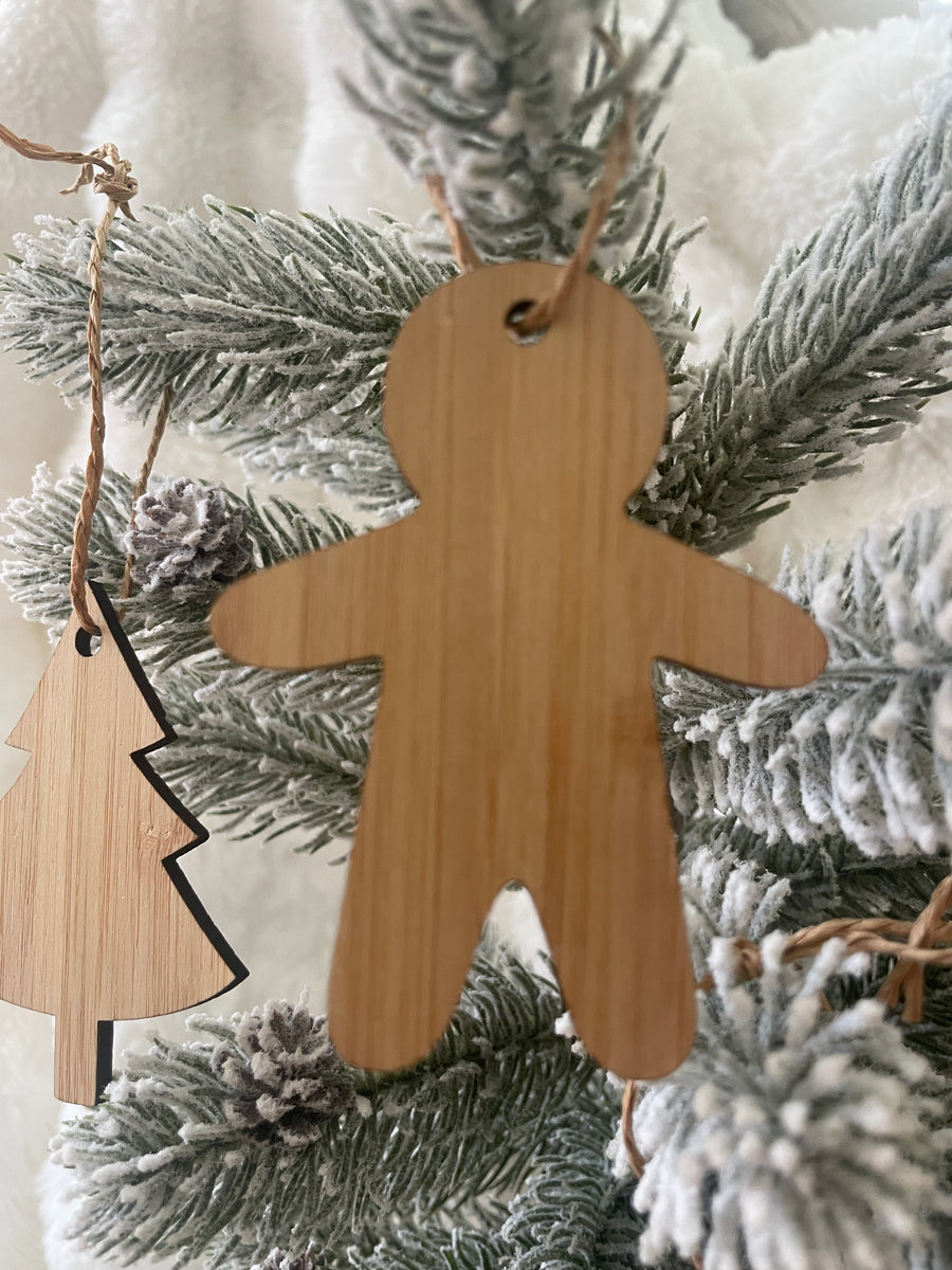 Bamboo Christmas Decorations – Set of 4 Ornaments