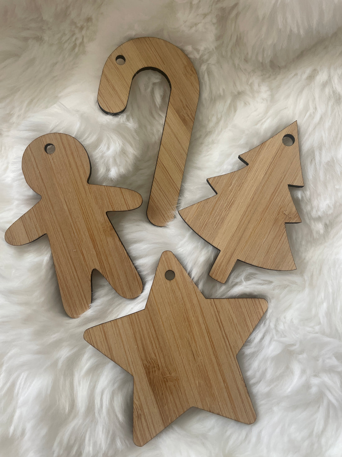 Bamboo Christmas Decorations – Set of 4 Ornaments