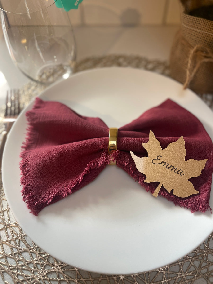 Personalised Metallic Gold Leaf – Place Setting or Christmas Ornament
