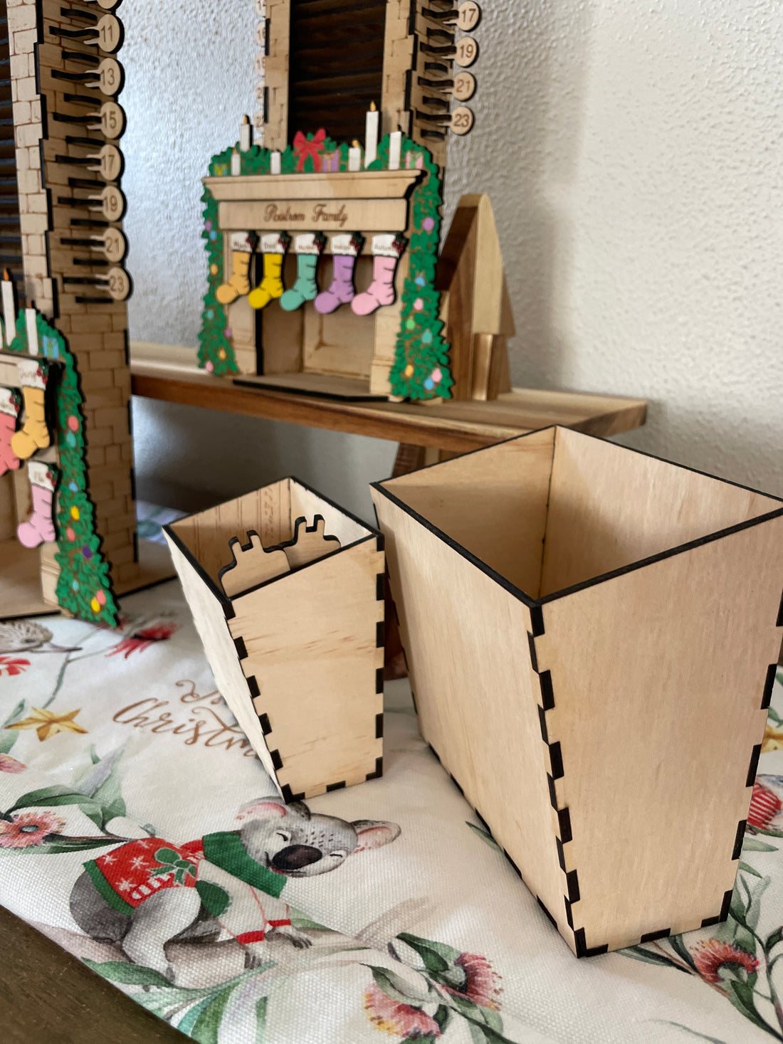 Wooden Christmas Countdown Chimney Advent Calendar