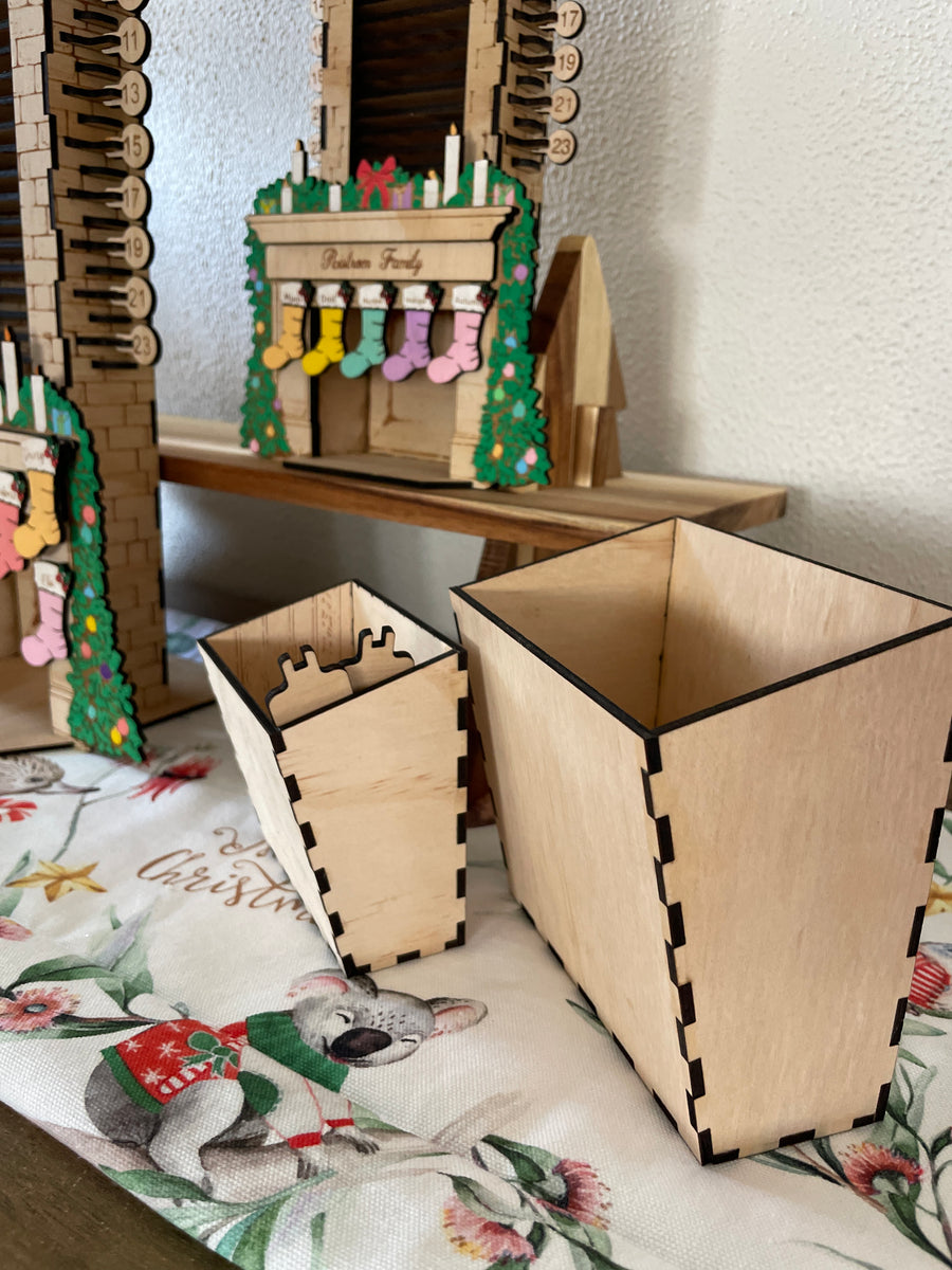 Wooden Christmas Countdown Chimney Advent Calendar