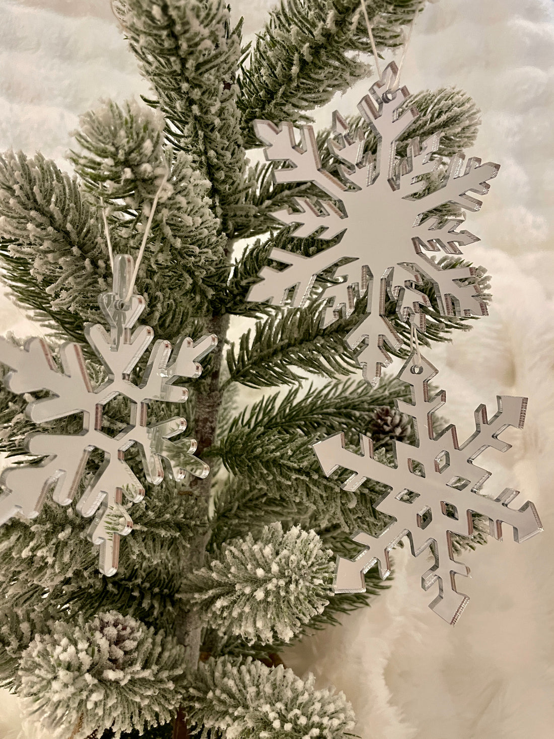 Silver Snowflake Trio – Christmas Decorations