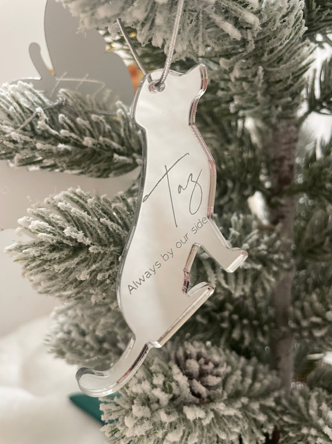 Personalised In Memory Christmas Ornament – Silver or Gold Mirror Acrylic