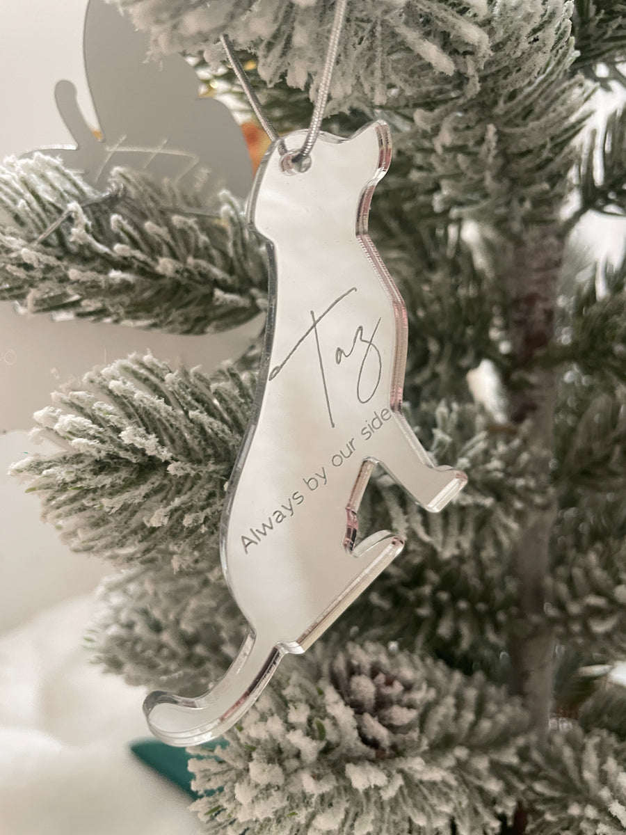 Personalised In Memory Christmas Ornament – Silver or Gold Mirror Acrylic