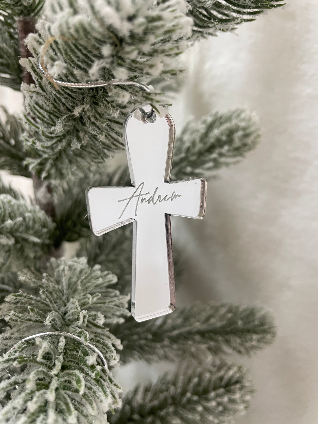 Personalised In Memory Christmas Ornament – Silver or Gold Mirror Acrylic